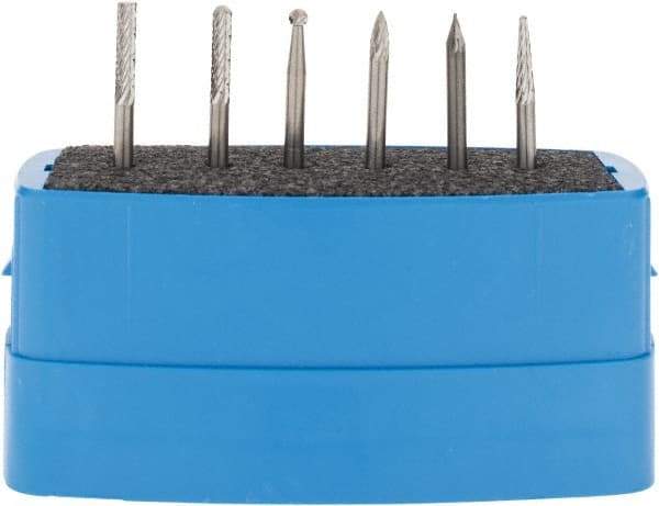 M.A. Ford - 6 Piece, 1/8" Shank Burr Set - Tungsten Carbide, Multiple Head Shape - Apex Tool & Supply