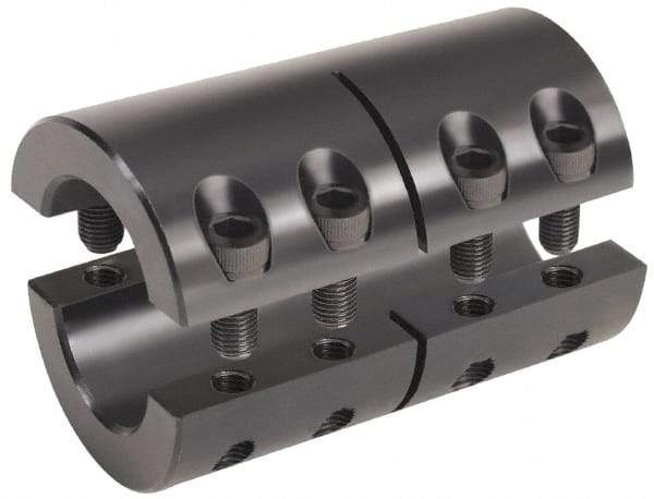 Climax Metal Products - 12mm Inside x 29mm Outside Diam, Metric Two-Piece Clamping Rigid Coupling - 45mm Long - Apex Tool & Supply
