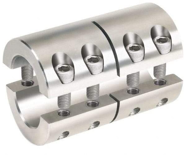 Climax Metal Products - 10mm Inside x 29mm Outside Diam, Metric Two-Piece Clamping Rigid Coupling - 45mm Long - Apex Tool & Supply