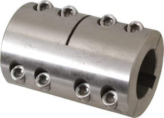 Climax Metal Products - 30mm Inside x 53mm Outside Diam, Metric Two Piece Clamping Rigid Coupling with Keyway - 83mm Long x 10mm Keyway Width x 3.3mm Keyway Depth - Apex Tool & Supply