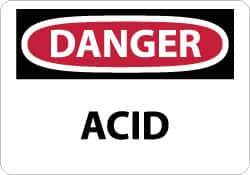 NMC - "Danger - Acid", 7" Long x 10" Wide, Rigid Plastic Safety Sign - Rectangle, 0.05" Thick, Use for Hazardous Materials - Apex Tool & Supply