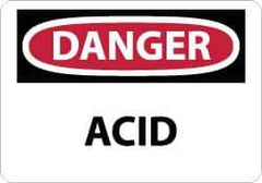 NMC - "Danger - Acid", 7" Long x 10" Wide, Rigid Plastic Safety Sign - Rectangle, 0.05" Thick, Use for Hazardous Materials - Apex Tool & Supply