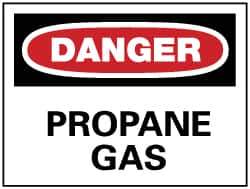 NMC - "Danger - Propane Gas", 7" Long x 10" Wide, Rigid Plastic Safety Sign - Rectangle, 0.05" Thick, Use for Hazardous Materials - Apex Tool & Supply
