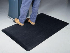 Wearwell - 3' Long x 2' Wide, Dry Environment, Anti-Fatigue Modular Matting System - Black with Yellow Borders, Vinyl with Vinyl Sponge Base, Beveled on 4 Sides - Apex Tool & Supply