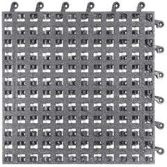 Wearwell - 18" Long x 18" Wide x 7/8" Thick, Anti-Fatigue Modular Matting Solid Grid - Male & Female, 4 Interlocking Sides, Black, For Dry Areas, Series 563 - Apex Tool & Supply