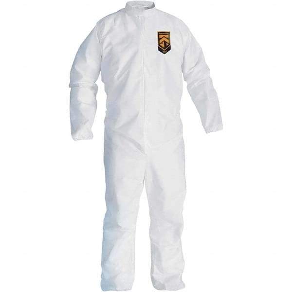 KleenGuard - Size L SMS General Purpose Coveralls - White, Zipper Closure, Open Cuffs, Open Ankles, Seamless - Apex Tool & Supply