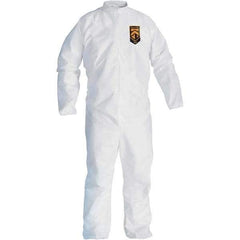 KleenGuard - Size L SMS General Purpose Coveralls - White, Zipper Closure, Open Cuffs, Open Ankles, Seamless - Apex Tool & Supply