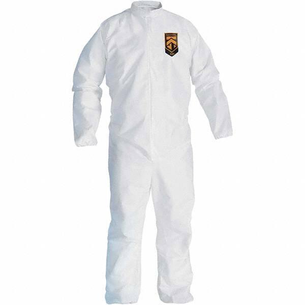 KleenGuard - Size 4XL SMS General Purpose Coveralls - White, Zipper Closure, Open Cuffs, Open Ankles, Seamless - Apex Tool & Supply