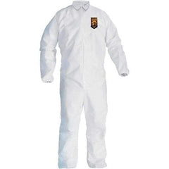 KleenGuard - Size XL SMS General Purpose Coveralls - White, Zipper Closure, Elastic Cuffs, Elastic Ankles, Seamless - Apex Tool & Supply