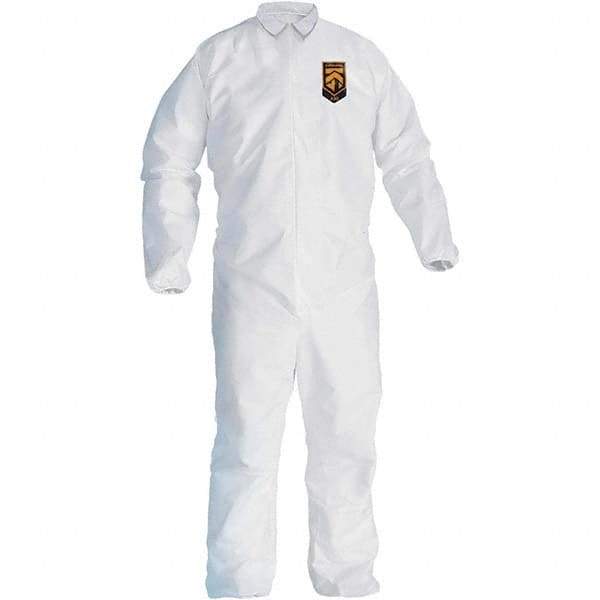 KleenGuard - Size 2XL SMS General Purpose Coveralls - White, Zipper Closure, Elastic Cuffs, Elastic Ankles, Seamless - Apex Tool & Supply