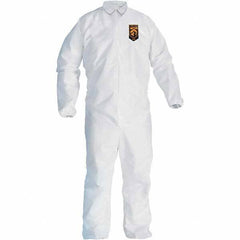 KleenGuard - Size 3XL SMS General Purpose Coveralls - White, Zipper Closure, Elastic Cuffs, Elastic Ankles, Seamless - Apex Tool & Supply