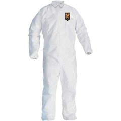KleenGuard - Size 4XL SMS General Purpose Coveralls - White, Zipper Closure, Elastic Cuffs, Elastic Ankles, Seamless - Apex Tool & Supply