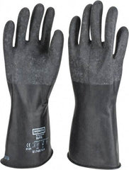 North - Size XL (10), 14" Long, 17 mil Thick, Butyl Chemical Resistant Gloves - Textured Finish, Rolled Cuff, Black - Apex Tool & Supply