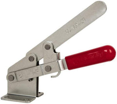 De-Sta-Co - 1,200 Lb Holding Capacity, Vertical Handle, Manual Hold Down Toggle Clamp - 72° Handle Movement, 140° Bar Opening, Solid Bar, Flanged Base, Carbon Steel - Apex Tool & Supply