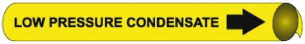 NMC - Pipe Marker with Low Pressure Condensate Legend and Arrow Graphic - 4-5/8 to 5-7/8" Pipe Outside Diam, Black on Yellow - Apex Tool & Supply