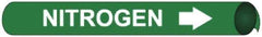 NMC - Pipe Marker with Nitrogen Legend and Arrow Graphic - 6 to 8" Pipe Outside Diam, White on Green - Apex Tool & Supply