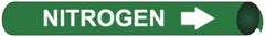 NMC - Pipe Marker with Nitrogen Legend and Arrow Graphic - 8 to 10" Pipe Outside Diam, White on Green - Apex Tool & Supply