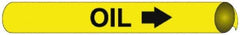 NMC - Pipe Marker with Oil Legend and Arrow Graphic - 10 to 10" Pipe Outside Diam, Black on Yellow - Apex Tool & Supply