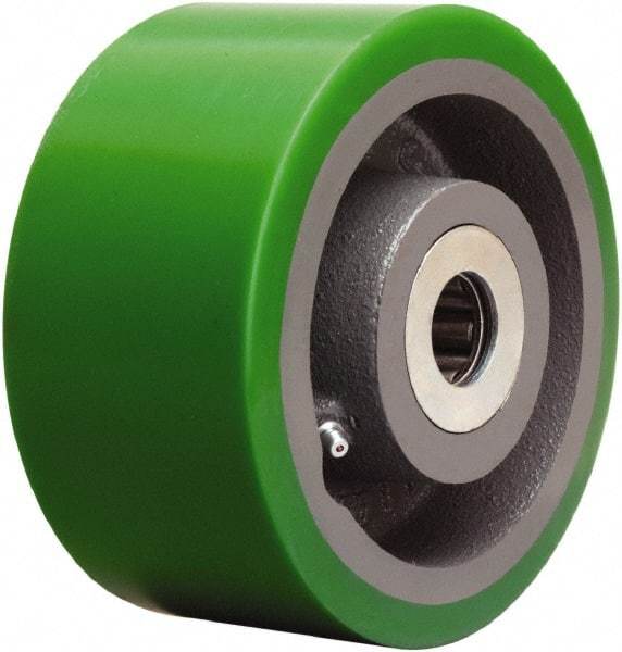 Hamilton - 6 Inch Diameter x 3 Inch Wide, Polyurethane on Cast Iron Caster Wheel - 2,200 Lb. Capacity, 3-1/4 Inch Hub Length, 1-1/4 Inch Axle Diameter, Straight Roller Bearing - Apex Tool & Supply