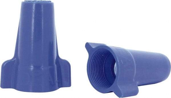 Ideal - 3, 12 to 1, 6 + 2, 8 AWG, 600 Volt, Flame Retardant, Wing Twist on Wire Connector - Blue, 221°F - Apex Tool & Supply