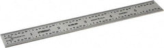 Fowler - 6" Long, 1/64, 1/32" and 0.5, 1mm Graduation, Rigid Steel Rule - English/Metric Graduation Style, Silver - Apex Tool & Supply