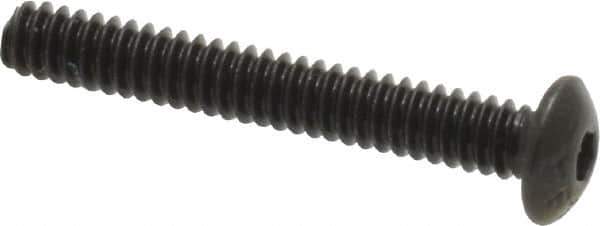 Value Collection - #6-32 UNC Hex Socket Drive, Button Screw - Alloy Steel, Black Oxide Finish, Fully Threaded, 1" Length Under Head - Apex Tool & Supply