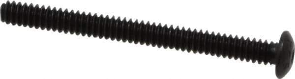 Value Collection - #6-32 UNC Hex Socket Drive, Button Screw - Alloy Steel, Black Oxide Finish, Fully Threaded, 1-1/2" Length Under Head - Apex Tool & Supply