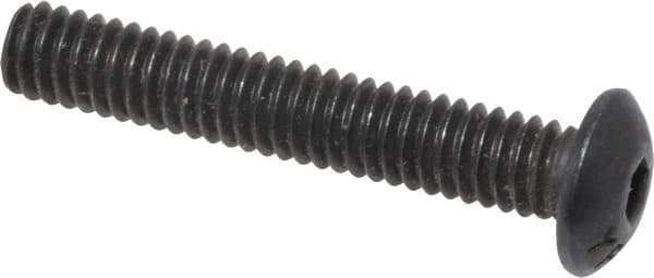 Value Collection - #8-32 UNC Hex Socket Drive, Button Screw - Alloy Steel, Black Oxide Finish, Fully Threaded, 1" Length Under Head - Apex Tool & Supply