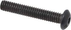 Value Collection - #8-32 UNC Hex Socket Drive, Button Screw - Alloy Steel, Black Oxide Finish, Fully Threaded, 1" Length Under Head - Apex Tool & Supply