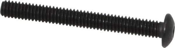 Value Collection - #8-32 UNC Hex Socket Drive, Button Screw - Alloy Steel, Black Oxide Finish, Fully Threaded, 1-1/2" Length Under Head - Apex Tool & Supply