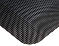 Wearwell - 75' Long x 2' Wide, Dry Environment, Anti-Fatigue Matting - Black, Vinyl with Vinyl Sponge Base, Beveled on 4 Sides - Apex Tool & Supply