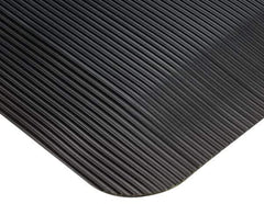 Wearwell - 5' Long x 3' Wide, Dry Environment, Anti-Fatigue Matting - Black, Vinyl with Vinyl Sponge Base, Beveled on 4 Sides - Apex Tool & Supply