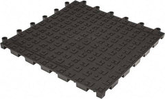 Wearwell - 18" Long x 18" Wide x 7/8" Thick, Anti-Fatigue Modular Matting Solid Grid - 4 Interlocking Sides, Black, For Dry Areas, Series 562 - Apex Tool & Supply