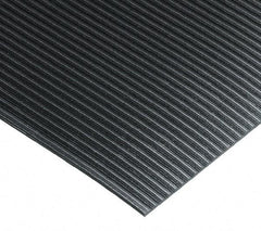 Wearwell - 75 Ft. Long x 2 Ft. Wide x 1/4 Inch Thick, Vinyl, Ribbed Surface Switchboard Matting - 30,000 V Max Dielectric Strength, 17,000 V Max Recommended Use, Black - Apex Tool & Supply