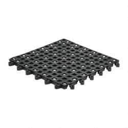 Wearwell - 18" Long x 18" Wide x 7/8" Thick, Anti-Fatigue Modular Matting Open Grid - Male & Female, 4 Interlocking Sides, Black, For Dry & Wet Areas, Series 560 - Apex Tool & Supply