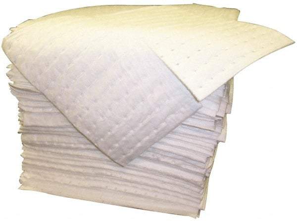 PRO-SAFE - 30 Gal Capacity per Package, Oil Only Pad - 17" Long x 15" Wide, White, Polypropylene - Apex Tool & Supply