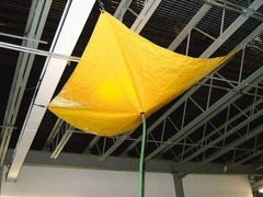 PRO-SAFE - Tarp Heavy Duty Roof Leak Diverter - 5' Long x 5' Wide x 18 mil Thick, Yellow - Apex Tool & Supply