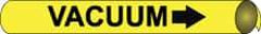 NMC - Pipe Marker with Vacuum Legend and Arrow Graphic - 3/4 to 1" Pipe Outside Diam, Black on Yellow - Apex Tool & Supply