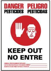 NMC - "Danger - Pesticides - Keep Out - No Enter", 20" Long x 14" Wide, Aluminum Safety Sign - Rectangle, 0.04" Thick, Use for Security & Admittance - Apex Tool & Supply