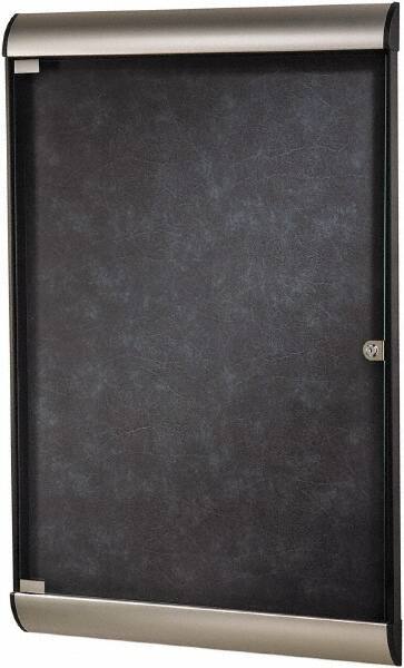 Ghent - 96" Wide x 47.13" High Enclosed Cork Bulletin Board - Natural Cork, Aluminum Frame - Apex Tool & Supply