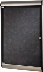Ghent - 96" Wide x 47.13" High Enclosed Cork Bulletin Board - Natural Cork, Aluminum Frame - Apex Tool & Supply