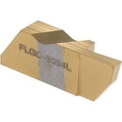 Tool-Flo - 3094FLGD Grade GP50, 2.39mm Cutting Width Carbide Grooving Insert - 1/4" Max Depth of Cut, Left Hand, 0.005 to 0.01" Corner Radius, TiN Finish - Apex Tool & Supply