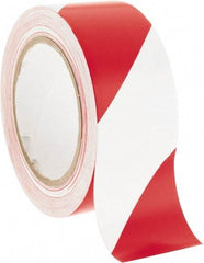 NMC - Red & White Striped Vinyl Tape - 2" Wide x 108' Long x 0.002" Thick, General Traffic - Apex Tool & Supply