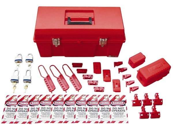 NMC - 38 Piece Electrical Lockout Kit - Comes in Tool Box - Apex Tool & Supply