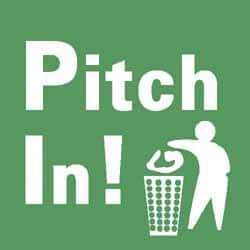 NMC - Restroom, Janitorial & Housekeeping Label - Legend: Pitch in!, English, Green & White, 4" Long x 4" High, Sign Muscle Finish - Apex Tool & Supply