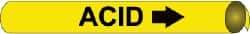 NMC - Pipe Marker with Acid Legend and Arrow Graphic - 8 to 10" Pipe Outside Diam, Black on Yellow - Apex Tool & Supply
