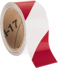 NMC - Red & Silver Striped Vinyl Tape - 2" Wide x 30' Long x 0.002" Thick, General Traffic - Apex Tool & Supply