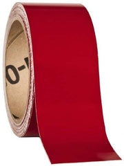 NMC - Red Solid Color Vinyl Tape - 2" Wide x 30' Long x 0.002" Thick, General Traffic - Apex Tool & Supply