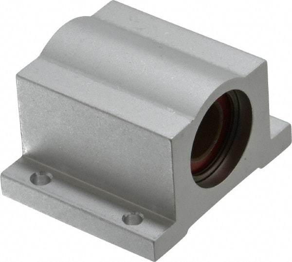 Pacific Bearing - 1/2" ID, 2" OAW x 1.688" OAL x 1-5/8" OAH Pillow Block - 975 Lb Static Cap, 1.688" Btw Mnt Hole Ctrs, 0.687" Base-to-Ctr Ht, Aluminum - Apex Tool & Supply