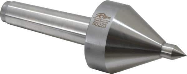 Riten - MT3 Taper Shank, 2-1/4" Head Diam 330 Lb Capacity Live Center - 5,000 Max RPM, 3-3/16" Head Length, 1/2" Point Diam, 3/4" Point Len, 330 Lb Max Workpc, 3-3/16" OAL, Pipe Nose Point - Apex Tool & Supply